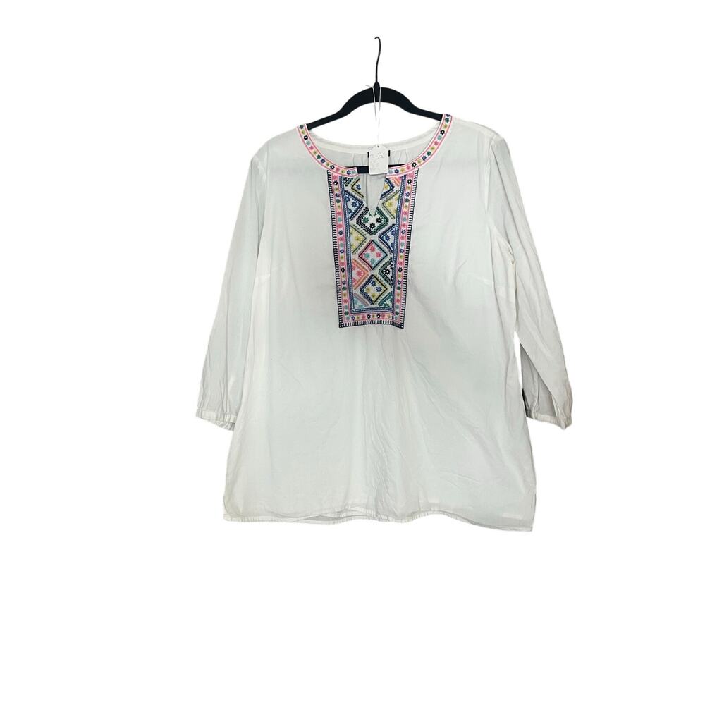 Talbots EMBELLISHED VOILE TUNIC size L
